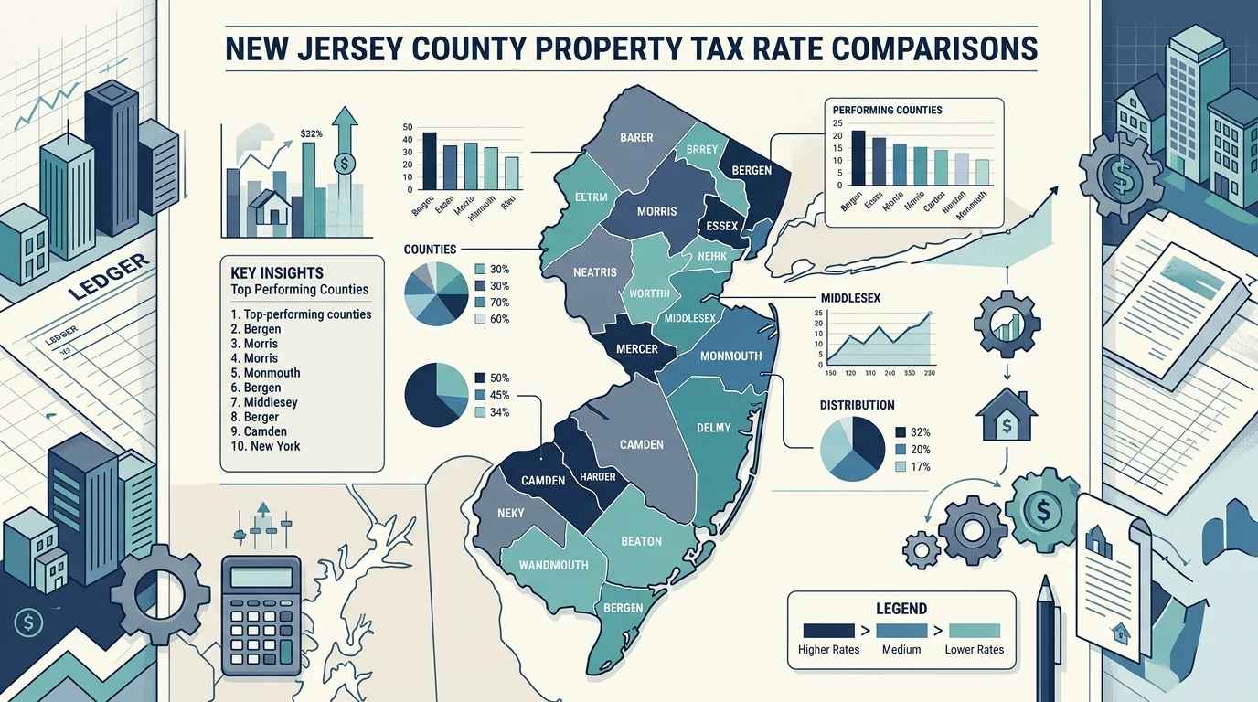 New Jersey county property tax rate comparisons and regional breakdown